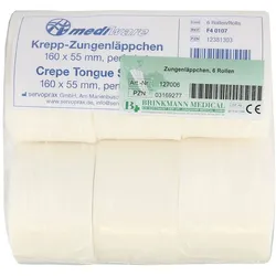 Zungenläppchen Kreppapier 6 Rollen 1 P