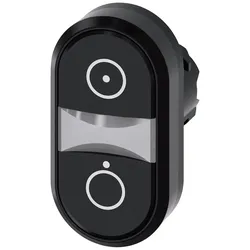 Siemens 3SU1000-3AB11-0AQ0 Doppeldrucktaster, 22mm, rund, Kunststoff, schwarz: Symbol 5264, schwarz 3SU10003AB110AQ0