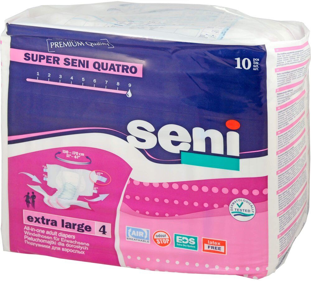 Super Seni Quatro Größe 4 extra large Windelhosen 10stk