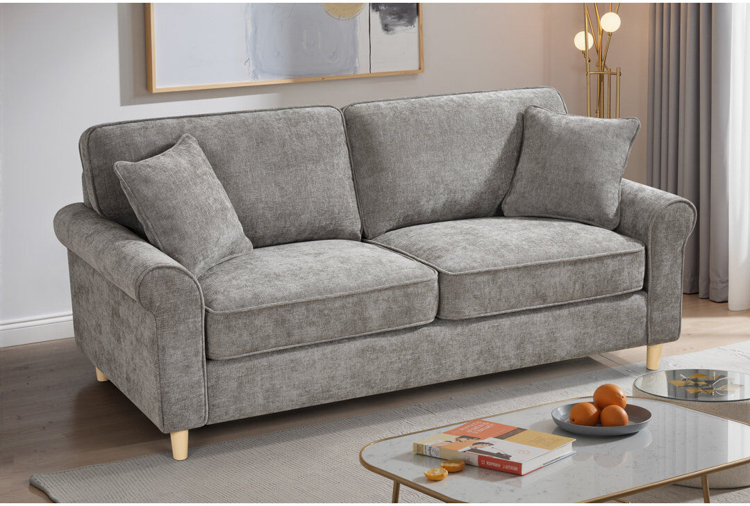 Mercer41 Howland Chenille Sofa Dark Grey 3