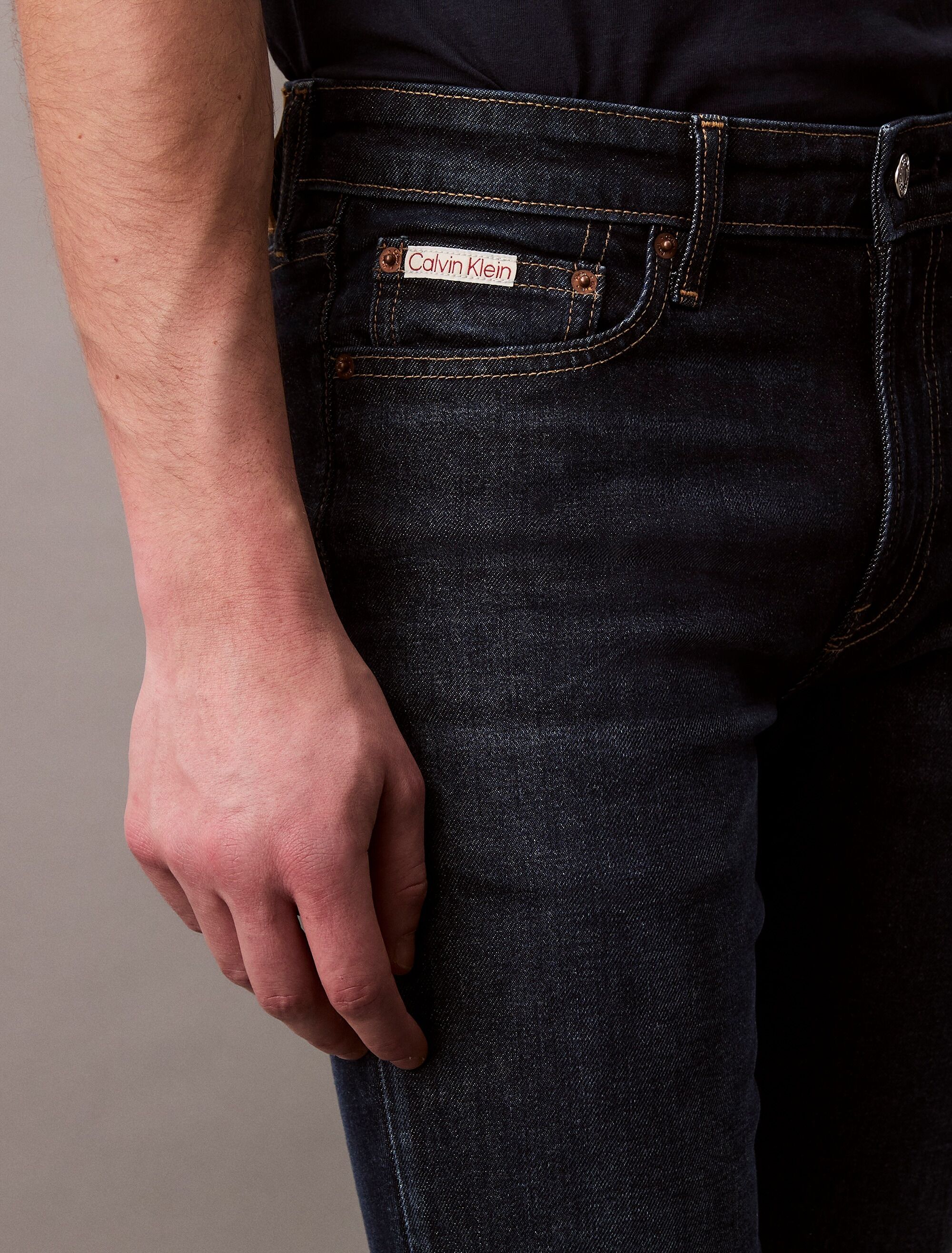 Slim-fit-Jeans CALVIN KLEIN JEANS "SLIM REBEL SAPPHIRE JEAN", Herren, Gr. 40, Länge 30, blau (rebel sapphire), Denim/Jeans, Obermaterial: 98% Baumwolle, 2% Elasthan, unifarben, slim fit lang, Jeans Slim-fit-Jeans, in dezenter Waschung rebel sapphire 40, L