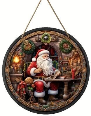 Uplifted Goods Christmas Welcome Hanging Wooden Sign 20x20cm