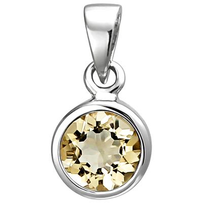 Kettenanhänger JOBO "Anhänger mit Citrin", silber (silber 925, gelb), Schmuckanhänger, Damen, Silber 925 (Sterlingsilber), Kettenanhänger, 925 Silber
