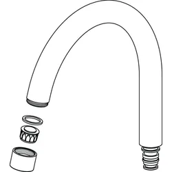 Ideal Standard Rohrauslauf, 190mm, B960293AA, Chrom B960293AA