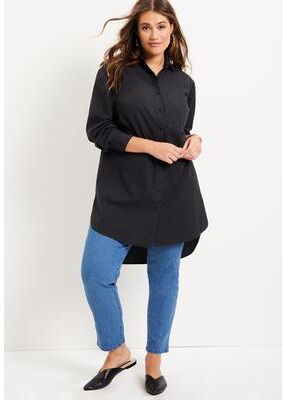 Plus Size Women's Poplin La Vie Max Tunic by June & Vie in Black (Size 14/16)