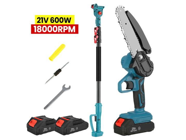 Makita – tronçonneuse électrique de 6 pouces, 600W, pôle télescopique, scie à branches hautes, outil d'élagage d'arbres de jardin, batterie 21V
