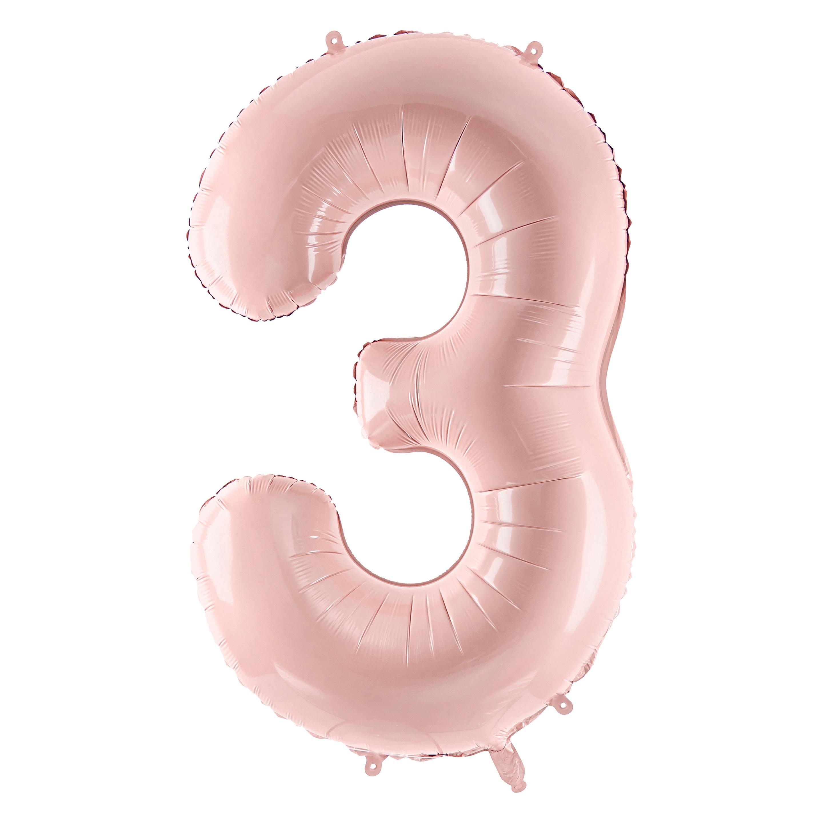 Partydeco Folienballon 3 hellrosa 72cm (1x) (FB230P3081J)