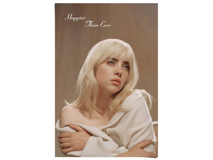 Poster REINDERS Billie Eilish , beige (farbe bild(er): beige), B:61cm H:91,5cm T:0,1cm, Bilder, Poster, Teenager Zimmer - Beige - 150 gr. Papier - Musik - 61x91,5 cm