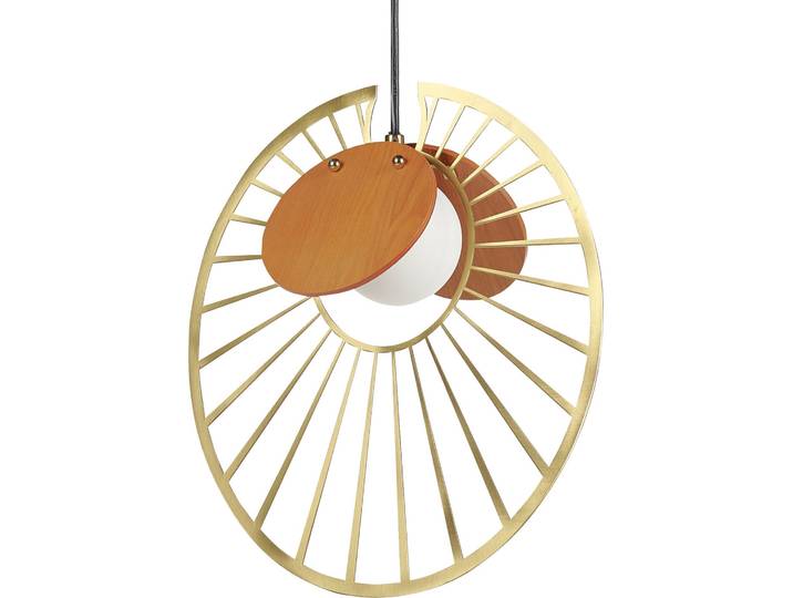 BELIANI Hängelampe Gold aus Metall Rund Modernes Design Ausgefallen Außergewöhnlich für Wohnzimmer Schlafzimmer Esszimmer