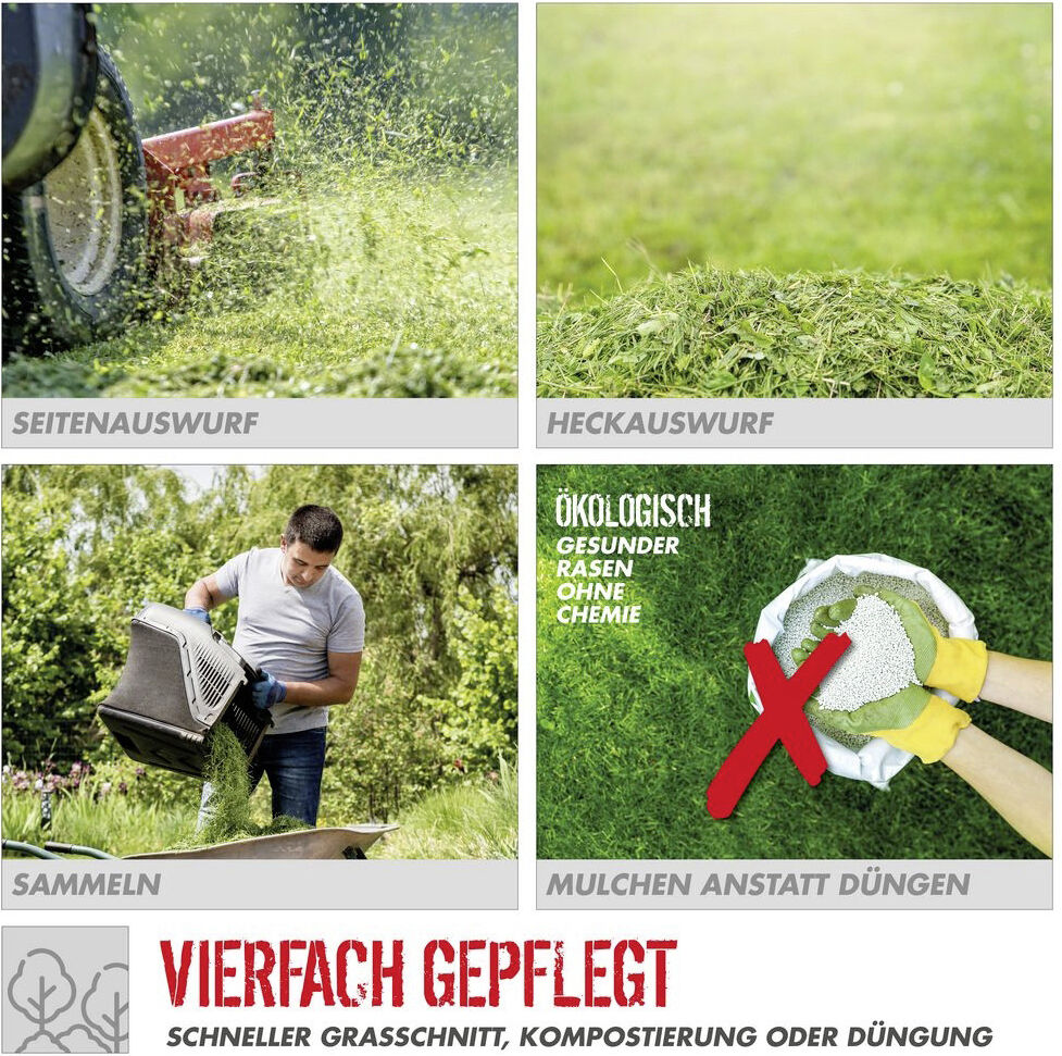 Güde Benzin Rasenmäher Eco Wheeler 464.4 R LI-ES 2,3 kW 46 cm Schnittbreite mit Mulchkeil