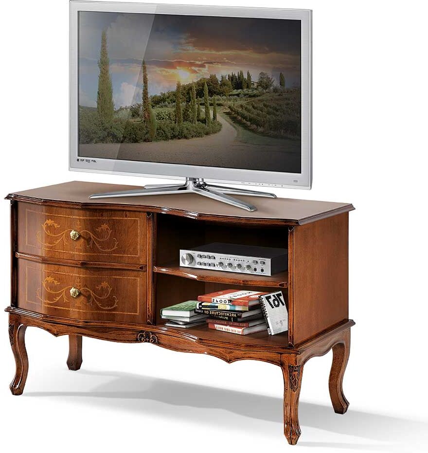 Pharao24.de TV Kommode in Nussbaumfarben Barock Design