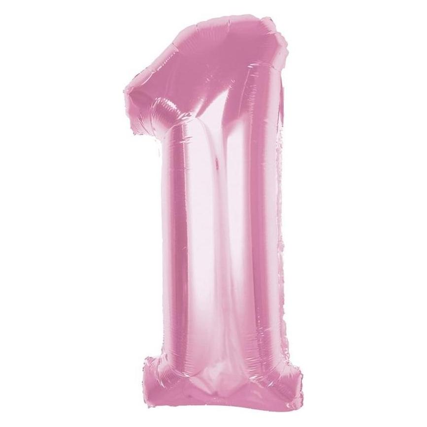 GoDan Folienballon Nummer 1, hellrosa, Smart, 92 cm (1x) (47994256)