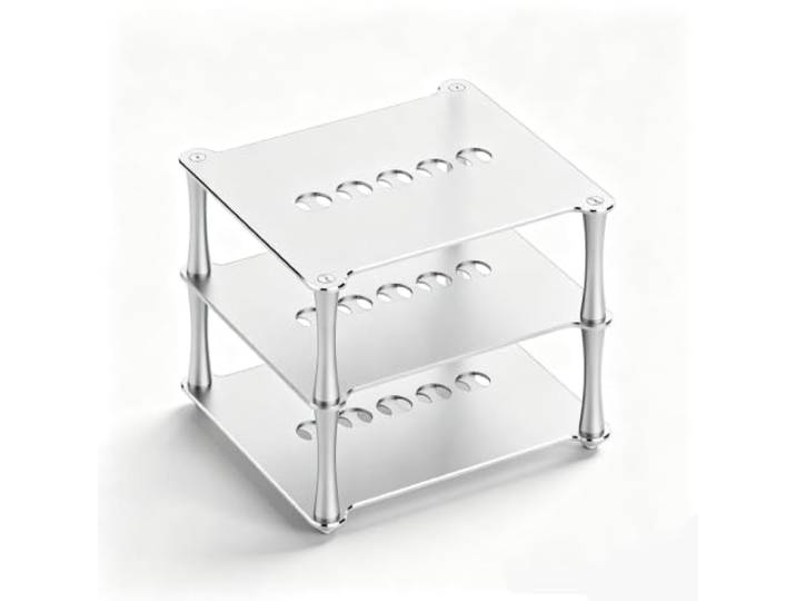 ZSCNYHMT HiFi Rack, 3-Ebenen-Desktop-Ständer mit belüfteten Ablagen Belüftete ablagen, vibrationsdämpfende füße, flexible ebenen, für zuhause, gaming und AV
