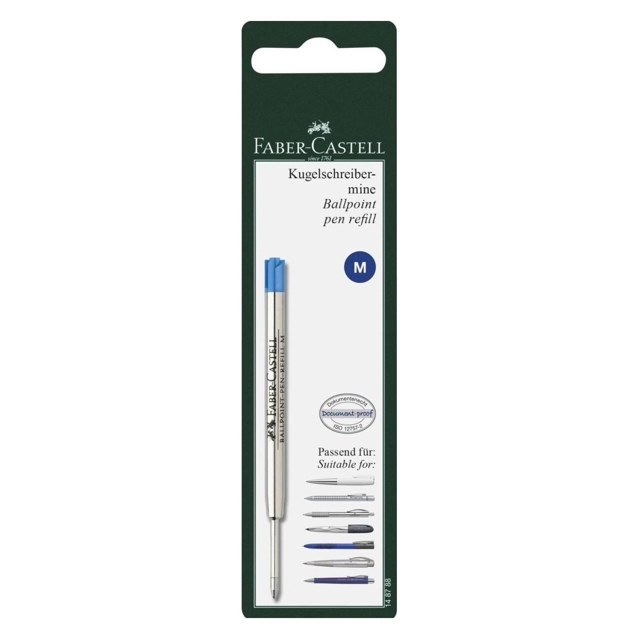 Faber-Castell Castell 148788 - Kugelschreibermine, Mine M, blau (Blau, 0.40 mm, 1 Stk.) (148788)