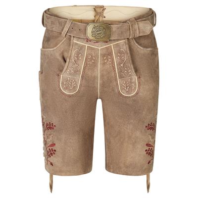 Lederhose SPIETH & WENSKY "Hochburg", Herren, Gr. 48, N-Gr, braun (patina st braun rot), Obermaterial: 100% Lammleder LEL., uni, festlich, regular fit, Hosen, hochwertige Verarbeitung, dekorative Nähte