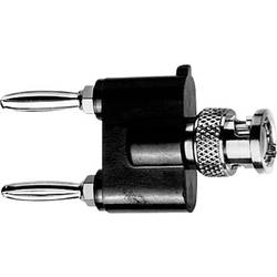 Telegärtner 100023663 Messadapter BNC-Stecker - Lamellenstecker 4 mm, Lamellenstecker 4 mm Schwarz, Silber