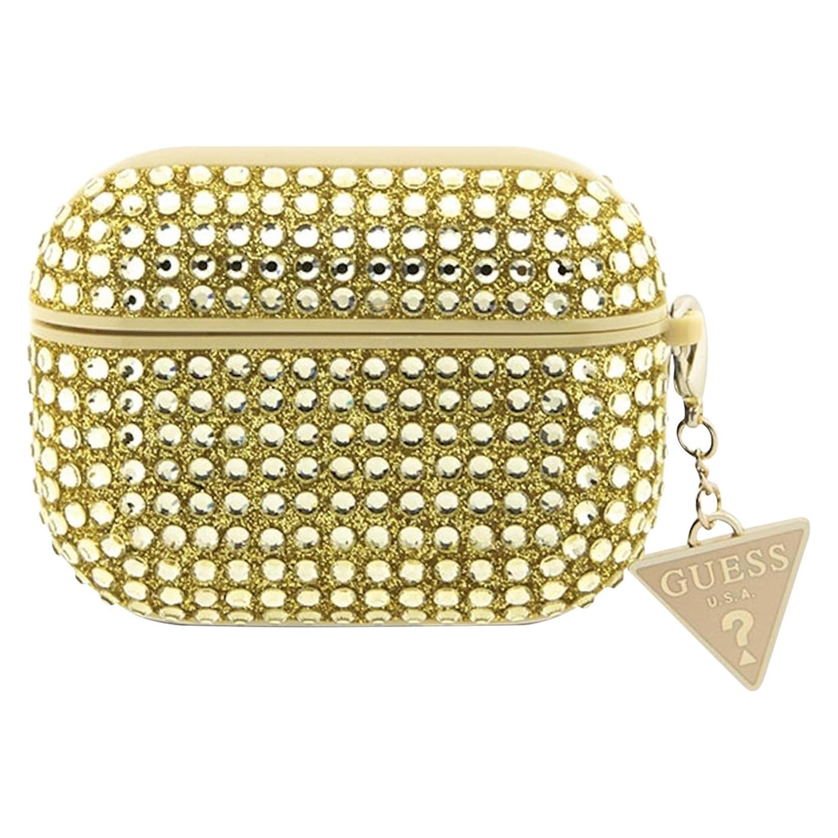 Guess GUAPHDGTPD AirPods Pro cover złoty/gold Rhinestone Triangle Charm (Kopfhörer Hülle) (GUE002868-0)