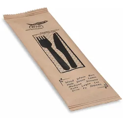 VEPATIM 300x Holz Besteck Set biologisch abbbau 4-teilig hygienisch verpackt 50 Stk.