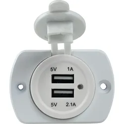 USB Einbau-Dose 2-fach weiß