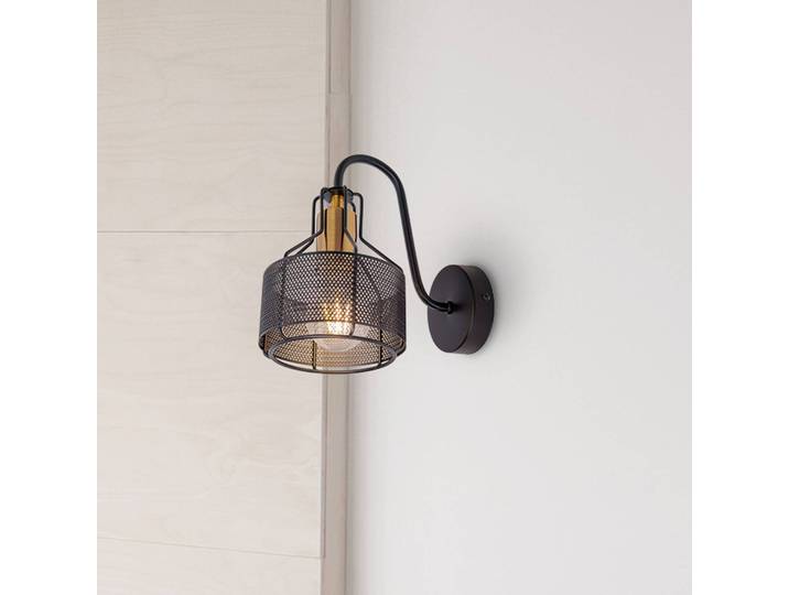 Näve Wandlampe Foro, einflammig, schwarz/gold dimmbar, schwarz, für Wohn- / Esszimmer, Metall, Strahler