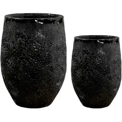 Vase Masano - 2er Set - Sandschwarz