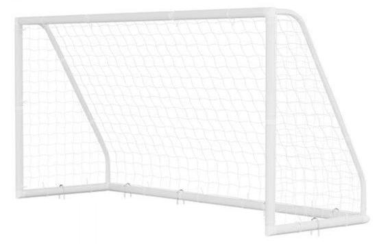 Tragbares Fußballtor, 365 x 182 cm, weiß - PVC-Rohre, PE-Netz - für Garten, Park, Schule - Trainingsziel