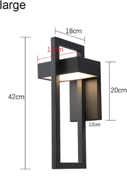 Uplift Curations Waterproof Outdoor LED Wall Lighting Retro Vintage Black 10W LED Sconce Luminaire For Garden Porch Street h42cm 10w cold White