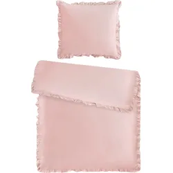 Bettwäsche Rüschen Rosa ca. 135x200cm