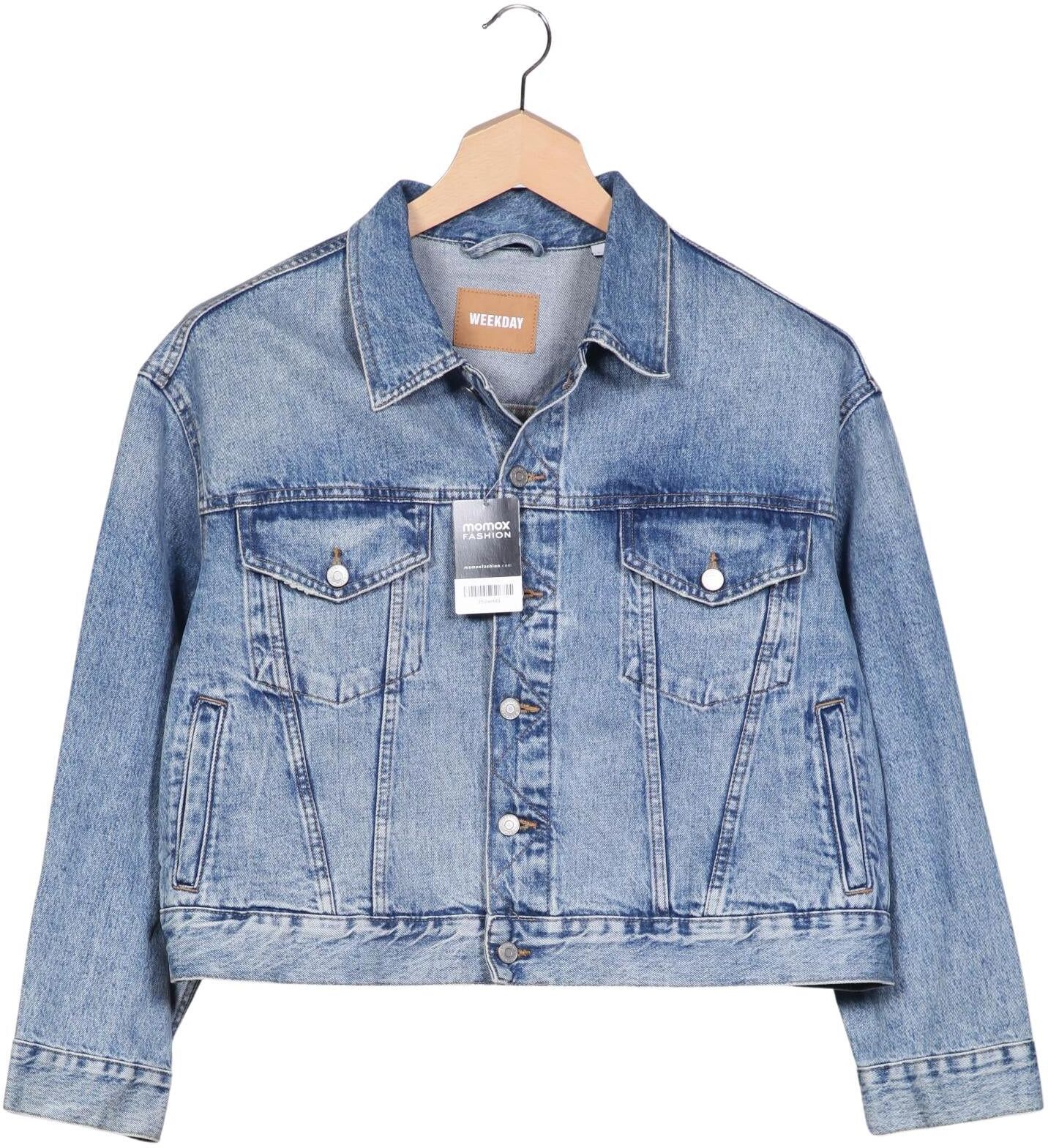 Weekday Damen Jacke, Blau, Gr. L, Baumwolle - Second Hand