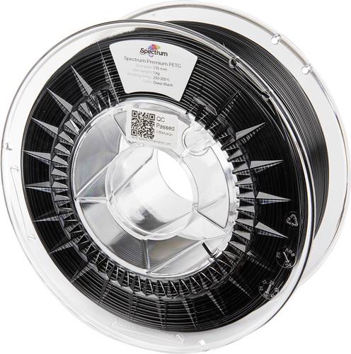 Spectrum Filaments 80478 PET-G FX120 Filament PETG hitzebeständig, flexibel, geruchsarm 1.75mm 1000g Schwarz 1St.