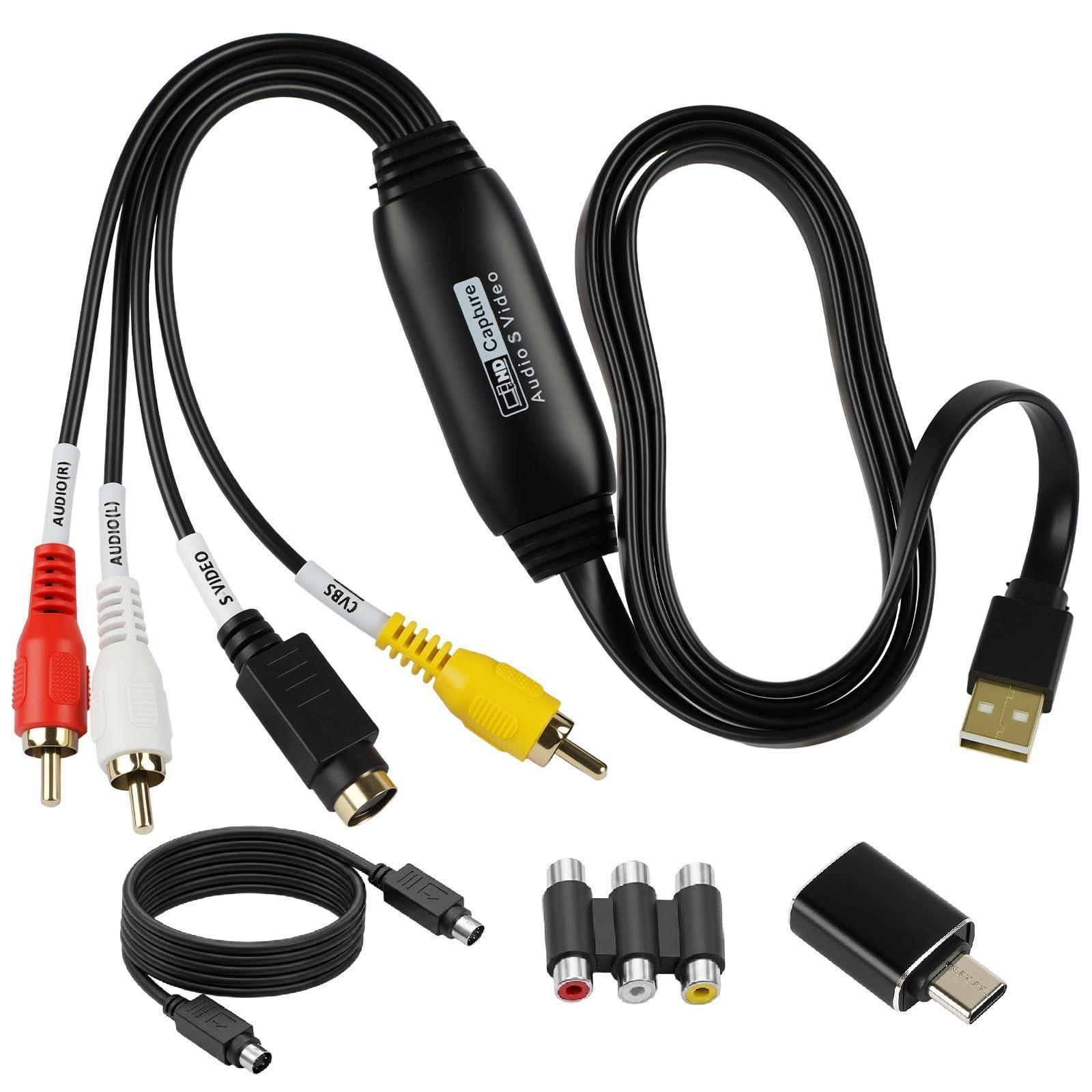 Selius VHS to Digital Converter USB 2.0 Video Capture Card tot 1080P voor het digitaliseren van VHS