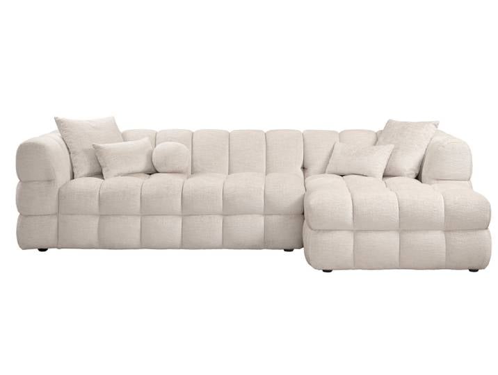 Berlin Ecksofa Rechtsseitig – Hell-taupefarbenes Chenille