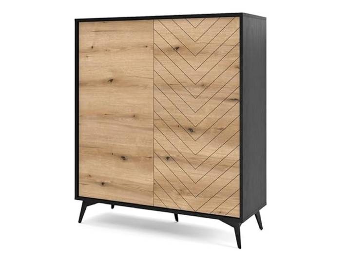 Emporius Zweitürige Kommode Emerald - Loft Sideboard 100 cm - Möbel vom Hersteller, Wohnzimmer, Schwarz kommode