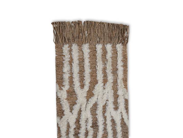 Tinted Chemin de couloir en laine Wahl 80x300 cm Brown-offwhite