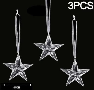 Inspire Essentials Clear Acrylic Snowflake Christmas Tree Ornaments 5
