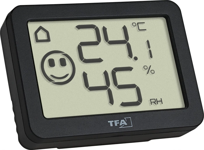 TFA Digitales Thermometer mit Hygrometer TFA30.5055.01, schwarz