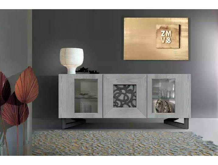 JVmoebel Sideboard Graues Luxus-Sideboard aus Holz für stilvolles Wohnen (2 St., Sideboard), Made in Europa
