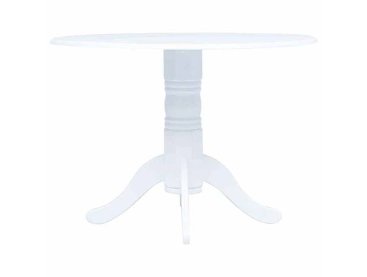 Table à manger Blanc 106 cm Bois d'hévéa massif - Cadre durable - design élégant(7133)