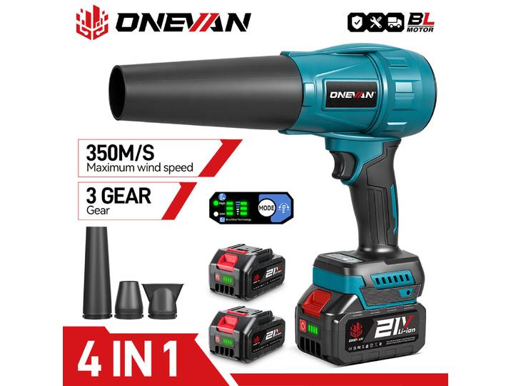 ONEVAN – souffleur Turbo électrique sans balais, 300000 tr/min, 350 M/S, souffleur d'air, outil de soufflage de poussière pour broche de batterie Makita 18V