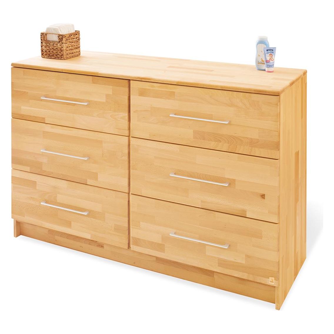 Pinolino Kinderzimmer-Set 'Natura' extrabreit gross, 3-tlg. (Kinderkleiderschrank, Wickelkommode) (4035769041946)