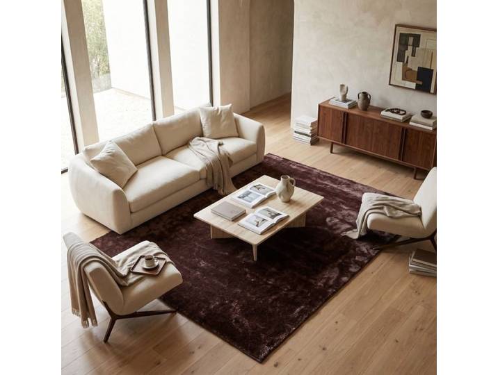 Tapis uni tout doux marron foncé 160x220