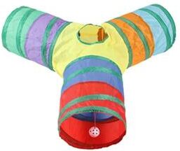 Inspired Living Rainbow Collapsible Cat Tunnel For Indoor Cats d1