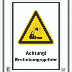 HB-Druck Achtung Erstickungsgefahr Aufkleber A4 (210x297mm)