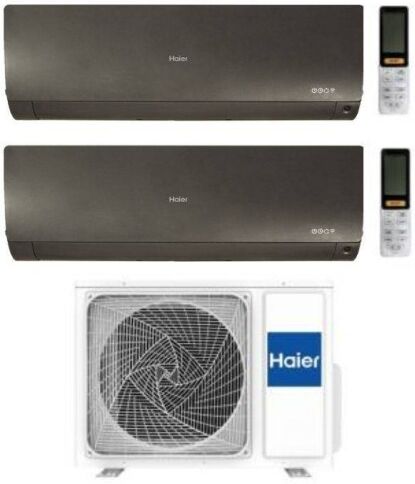HAIER Climatiseur Dual Split Flexis Plus Noir 7+9 Avec 2U40S2SM1FA Inverter Wi-Fi Classe A++
