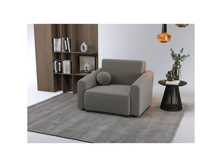 Klappbarer Sessel Stevio mit Stauraum, dunkelgrauer hydrophober