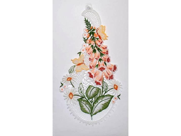 Fensterbild STICKEREIEN PLAUEN Fingerhut Gr. 1, bunt, B:21cm H:39cm, Polyester, Fensterbilder, Fensterbild, Hakenaufhängung