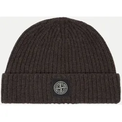 Strickmütze mit Compass-Logo-Patch Braun