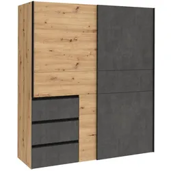 FORTE Schwebetürenschrank Winn2 170 x 200 cm Holzoptik Eiche Artisan