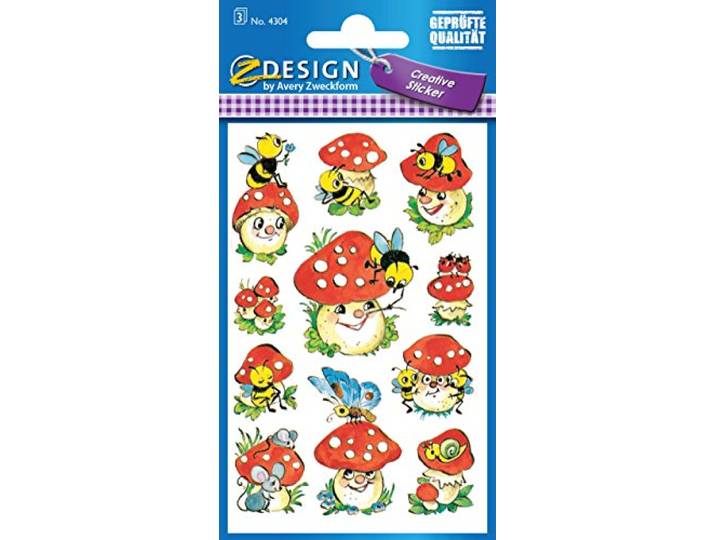 AVERY Zweckform 4304 Decoratieve stickers vliegenzwammen 33 stickers