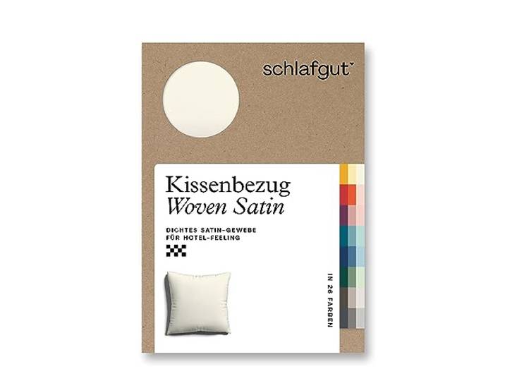 schlafgut Woven Satin Kissenbezug 80x80cm Yellow Light, Hotelqualität seidig
